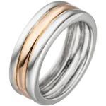 Silberne Jobo Bicolor Ringe aus vergoldet für Damen Größe 58 
