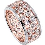 Silberne Jobo Bicolor Ringe aus Silber mit Zirkonia für Damen Größe 58 