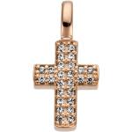 Goldene Jobo Kreuzanhänger aus Rosegold mit Diamant für Damen 