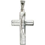 JOBO Kreuzanhänger »Anhänger Kreuz«, 925 Silber mit Zirkonia, silberfarben