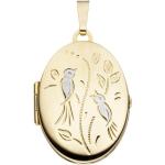 Goldene Jobo Ovale Foto Medaillons aus Gelbgold für Damen 