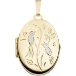 Goldene Jobo Ovale Foto Medaillons aus Gelbgold für Damen 
