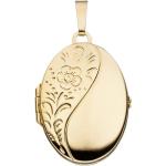 Goldene Jobo Ovale Foto Medaillons vergoldet für Damen 