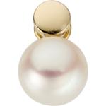 Goldene Jobo Runde Perlenanhänger aus Gelbgold 14 Karat mit Echte Perle für Damen 
