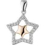 Silberne Sterne Jobo Sternanhänger aus Silber mit Zirkonia für Damen 