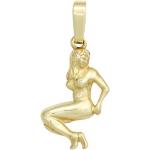 Goldene Jobo Jungfrau-Anhänger mit Sternzeichen-Motiv aus Gelbgold für Damen 