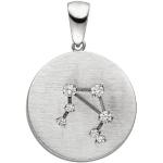Silberne Jobo Runde Waage-Anhänger mit Sternzeichen-Motiv matt aus Silber für Damen 