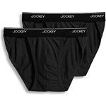 Jockey Men's Underwear Elance String Bikini - 2 Pack, black, XL