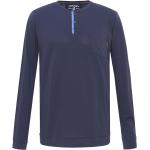 Blaue Unifarbene Langärmelige Jockey Henleykragen Shirts mit Tasche für Herren Größe M 