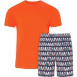 Orange Jockey Pyjamas kurz aus Baumwolle für Herren Größe L 