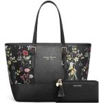 Reduzierte Schwarze Elegante Handtaschen Sets mit Reißverschluss aus Glattleder für Damen 