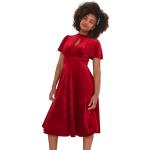 Rote JOE BROWNS Midi Samtkleider mit Reißverschluss aus Samt für Damen Größe S für den für den Winter 