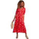 Rote JOE BROWNS V-Ausschnitt Damenkleider mit Puffärmeln Größe XS 