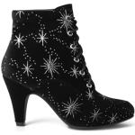 Joe Browns Damen Starry Embroidered Heeled Velvet Boots Stiefelette, Black, 43 EU