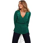 Grüne Bestickte Langärmelige JOE BROWNS T-Shirts für Damen 