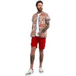 Rote JOE BROWNS Cargo-Shorts mit Gürtel mit Knopf für Herren für den für den Sommer 
