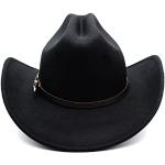 Schwarze Unifarbene Cowboyhüte aus Leder 58 für Herren Größe 3 XL 