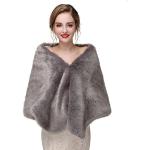 Graue Pashmina-Schals aus Pelz für Damen Größe M für den für den Winter 