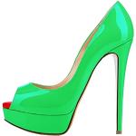 Grüne Sexy Offene Plateauabsatz Peep Toe Pumps für Damen Größe 41,5 