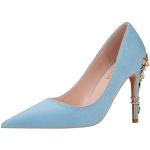 Blaue Elegante Spitze High Heels & Stiletto-Pumps aus Veloursleder für Damen Größe 35,5 für die Braut 