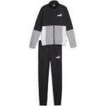 Jogginganzug PUMA "Colourblock Poly Suit Jungen" Gr. 128, schwarz (black) Kinder Sportanzüge Trainingsanzüge (97075506-128)