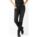 Schwarze Wasserdichte John Doe Slim Fit Jeans mit Reißverschluss aus Baumwolle für Damen Größe XS Weite 28, Länge 32 