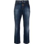 Blaue John Galliano Logo Boyfriend-Jeans mit Reißverschluss für Damen 