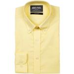 Reduzierte Gelbe Business Button Down Kragen Hemden mit Button-Down-Kragen mit Knopf aus Baumwolle für Herren Größe M für den für den Sommer 