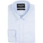 Reduzierte Hellblaue Business Button Down Kragen Hemden mit Button-Down-Kragen mit Knopf für Herren 