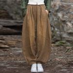 Braune Vintage Freizeithosen aus Wolle für Damen Einheitsgröße für den für den Herbst 