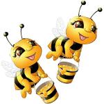 Reduzierte 3D Wandtattoos mit Bienenmotiv 