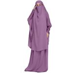 Violette Unifarbene Langärmelige Kapuzenkleider mit Kapuze für Damen Einheitsgröße 