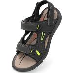 Schwarze Outdoor-Sandalen mit Reißverschluss aus Kunstleder orthopädisch für Damen Größe 40 für den für den Sommer 