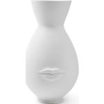 Weiße Minimalistische 16 cm Jonathan Adler Runde Vasen & Blumenvasen 16 cm mit Vogel-Motiv aus Porzellan 