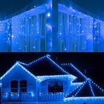 Blaue Lichterketten Innen mit Weihnachts-Motiv mit Timer 
