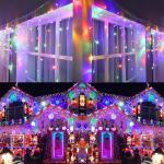 Reduzierte Bunte Lichterketten Innen mit Weihnachts-Motiv mit Timer 