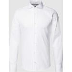 Weiße Unifarbene Joop! Collection Haifischkragen Slim Fit Hemden aus Baumwolle für Herren 