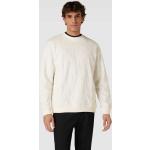 Offwhitefarbene Unifarbene Joop! Collection Herrensweatshirts aus Baumwollmischung Größe XL 
