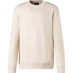 Beige Unifarbene Langärmelige Rundhals-Ausschnitt Herrensweatshirts aus Baumwolle Größe M 