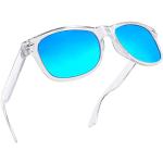 Reduzierte Blaue Quadratische Retro Sonnenbrillen für Herren 