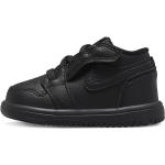 Schwarze Nike Jordan 1 Low Sneaker mit Klettverschluss aus Leder für Kinder Größe 19,5 