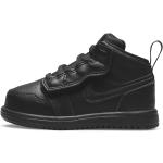 Schwarze Nike Jordan 1 High Top Sneaker & Sneaker Boots mit Schnürsenkel aus Leder für Kinder Größe 17 