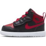Schwarze Nike Jordan 1 High Top Sneaker & Sneaker Boots mit Schnürsenkel aus Leder für Kinder Größe 25 