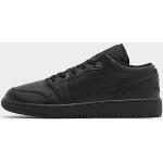 Schwarze Nike Jordan 1 Low Sneaker mit Schnürsenkel aus Leder für Kinder Größe 36,5 