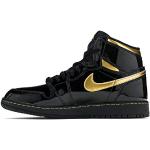 Schwarze Nike Air Jordan 1 Retro High Top Sneaker & Sneaker Boots aus Leder für Herren Größe 44,5 