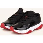 Reduzierte Schwarze Lack-Optik Nike Air Jordan 11 Basketballschuhe aus Leder für Herren Größe 38 