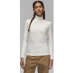 Reduzierte Weiße Langärmelige Nike Jordan Stehkragen T-Shirts aus Jersey enganliegend für Damen Größe L 