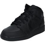 Schwarze Unifarbene Nike Air Jordan Kindersneaker & Kinderturnschuhe mit Schnürsenkel aus Leder Größe 37,5 