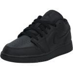 Schwarze Unifarbene Nike Jordan Kindersneaker & Kinderturnschuhe mit Schnürsenkel aus Leder Größe 35,5 