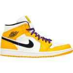 Reduzierte Gelbe Nike Jordan 1 LA Lakers High Top Sneaker & Sneaker Boots für Herren Größe 44,5 